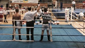 2015. május, Szeged, Kickbox Világkupa. 54 kg low kick elődöntő, Nagy Larion győzött Semir Muric (Montenegro) ellen